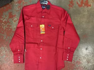 WRANGLER RED AUTHENTIC WESTERN WORK SHIRT