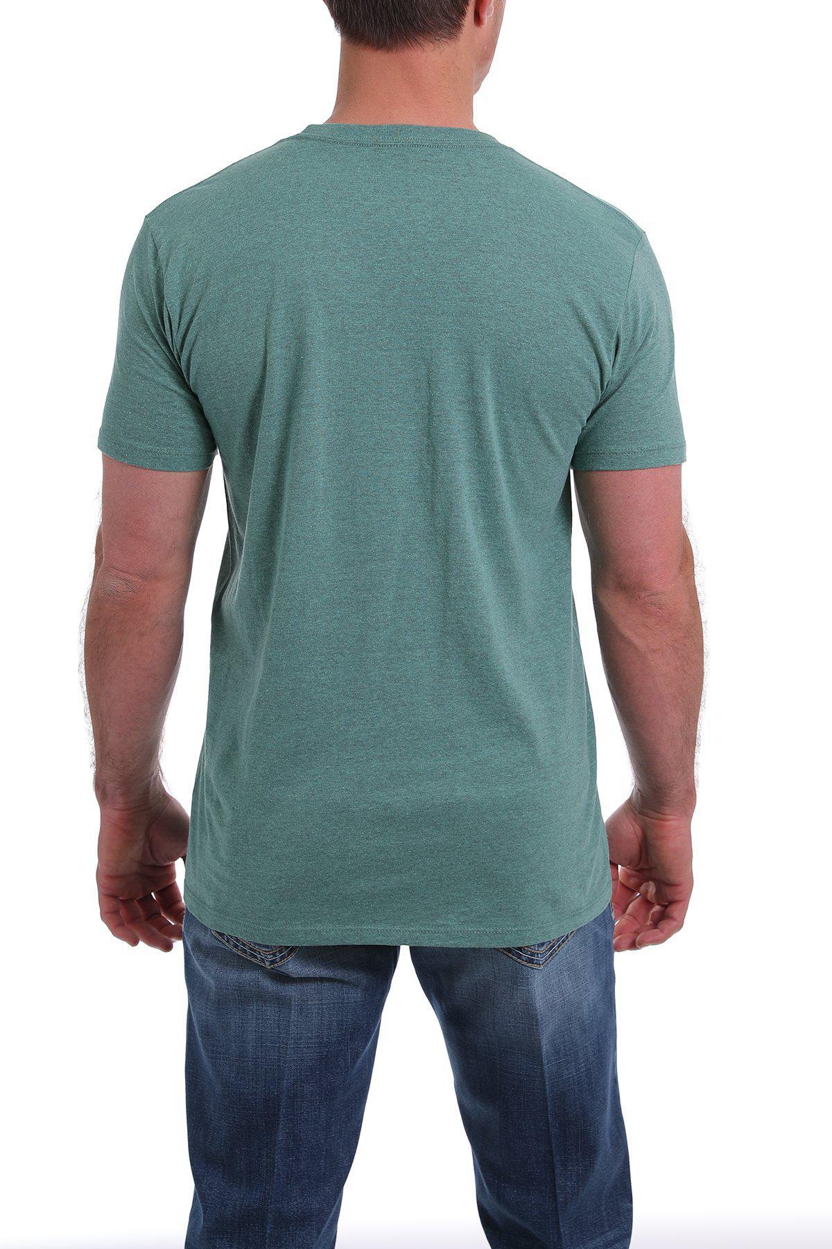 MEN'S CINCH LOGO TEE - HEATHER GREEN MTT1690384