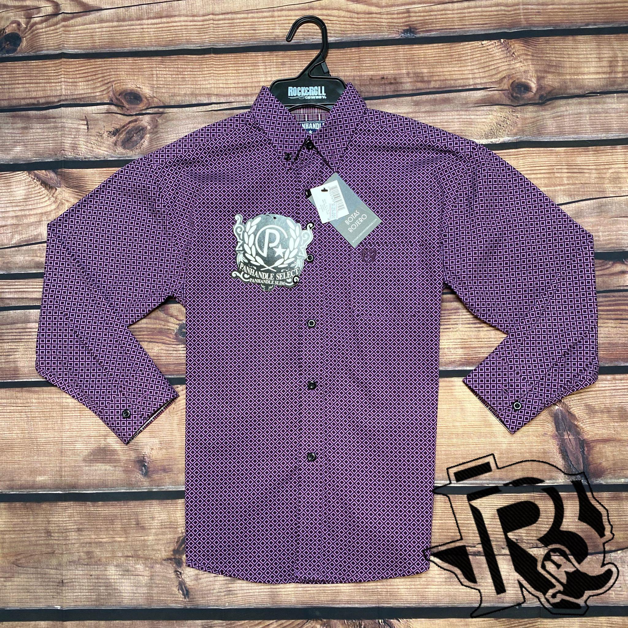 PANHANDLE KIDS SHIRT LONG SLEEVE AUBERGINE C0D4153