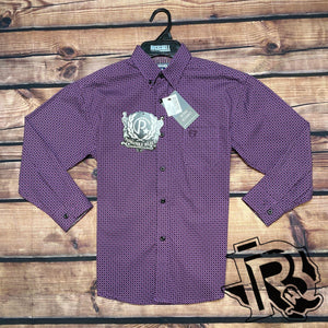 PANHANDLE KIDS SHIRT LONG SLEEVE AUBERGINE C0D4153