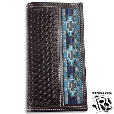 MENS TWISTED X WALLET BLUE EMBROIDERED WH-212