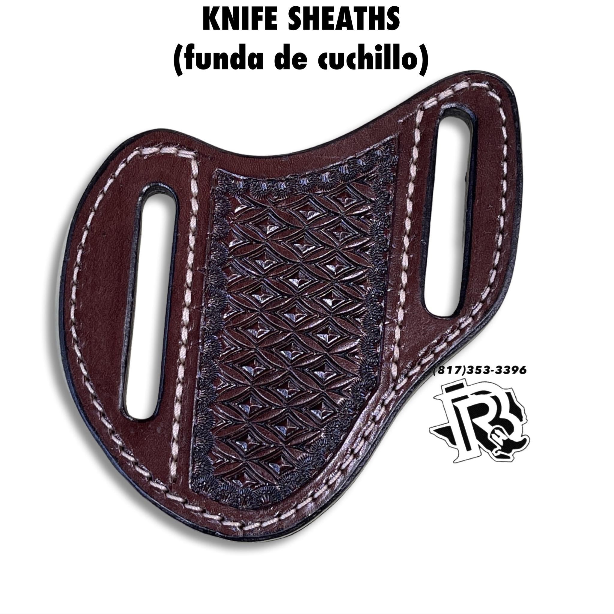 “ Paxton “ | KNIFE SHEATHS COGNAC TOOLED LEATHER