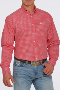 MENS CINCH RED WHITE TRIANGULAR PRINT (MTW1105396)