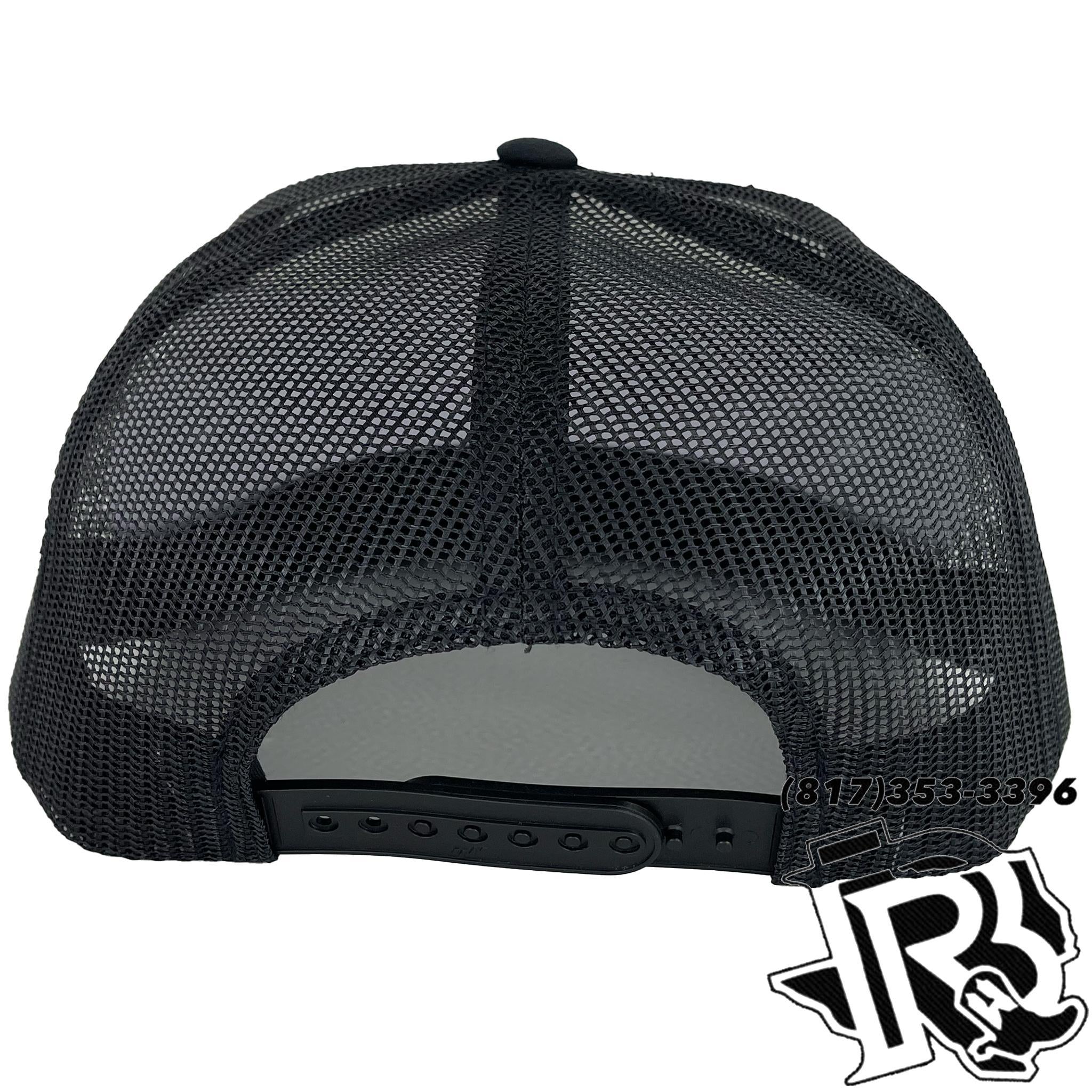 “KYLE” | BR TOOLED LEATHER PATCH CAP BLACK/WHITE/BLACK