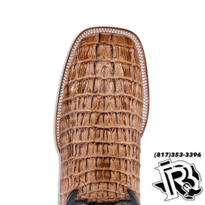 CAIMAN TAIL TAN ORIGNAL | SQUARE TOE MEN BOOTS