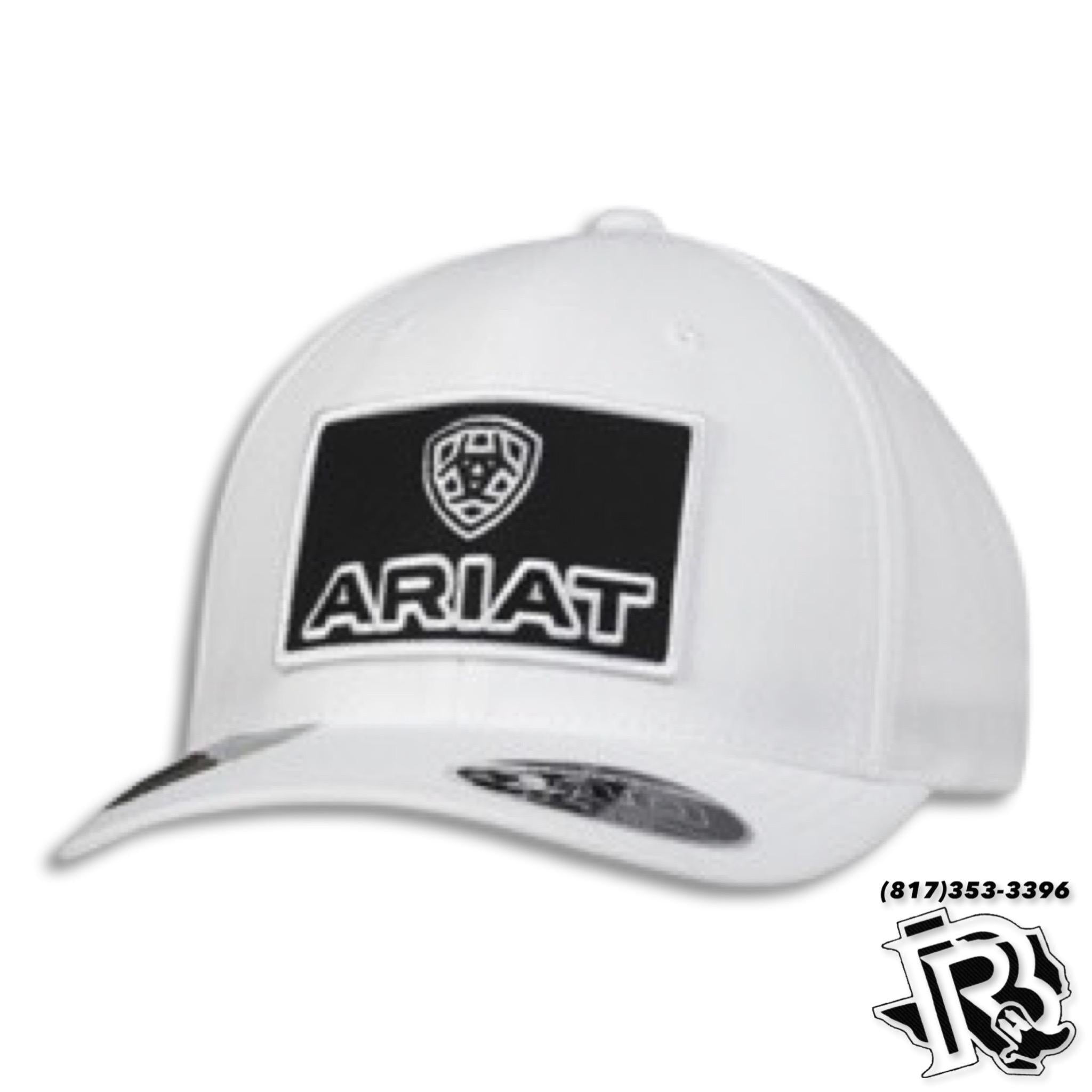 ARIAT MENS FLEXFIT 110 CAP HORIZONTAL LOGO WHITE A300037005