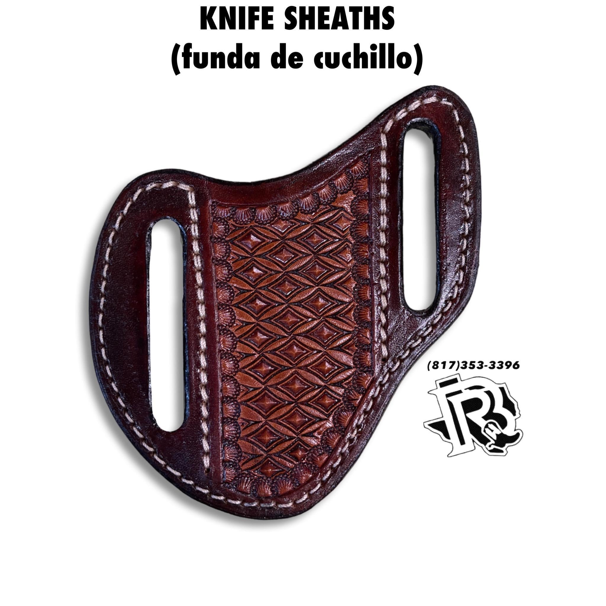“ Kash  “ | KNIFE SHEATHS COGNAC TOOLED LEATHER