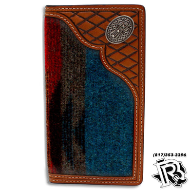 3D RODEO WALLET SOUTHWESTERN INLAY OVAL CONCHO TAN D250001008