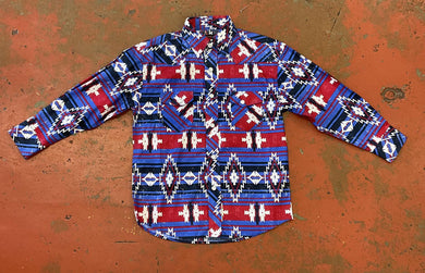 Boy's Rock&Roll Blue and Red Aztec Print (B8S7052)