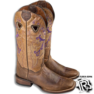 Women Boots | Brown with Rustic Finish Square Toe STYLE 2846