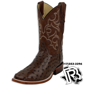 OSTRICH TABACO ORIGNAL | JUSTIN BOOTS MEN SQUARE TOE WESTERN BOOTS 8515