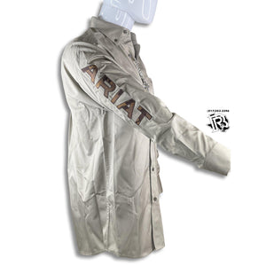 “ Cam “ | ARIAT MEN LONG SLEEVE SHIRT KHAKI 10040700