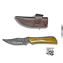Load image into Gallery viewer, “ Elias  “ | DAMASCUS KNIFE BONE HANDLE KNIFE CSH-BO