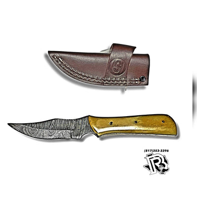 “ Elias  “ | DAMASCUS KNIFE BONE HANDLE KNIFE CSH-BO