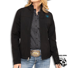 Load image into Gallery viewer, ARIAT | WOMEN NEW TEAM SOFTSHELL JACKET BLACK/SERAPE