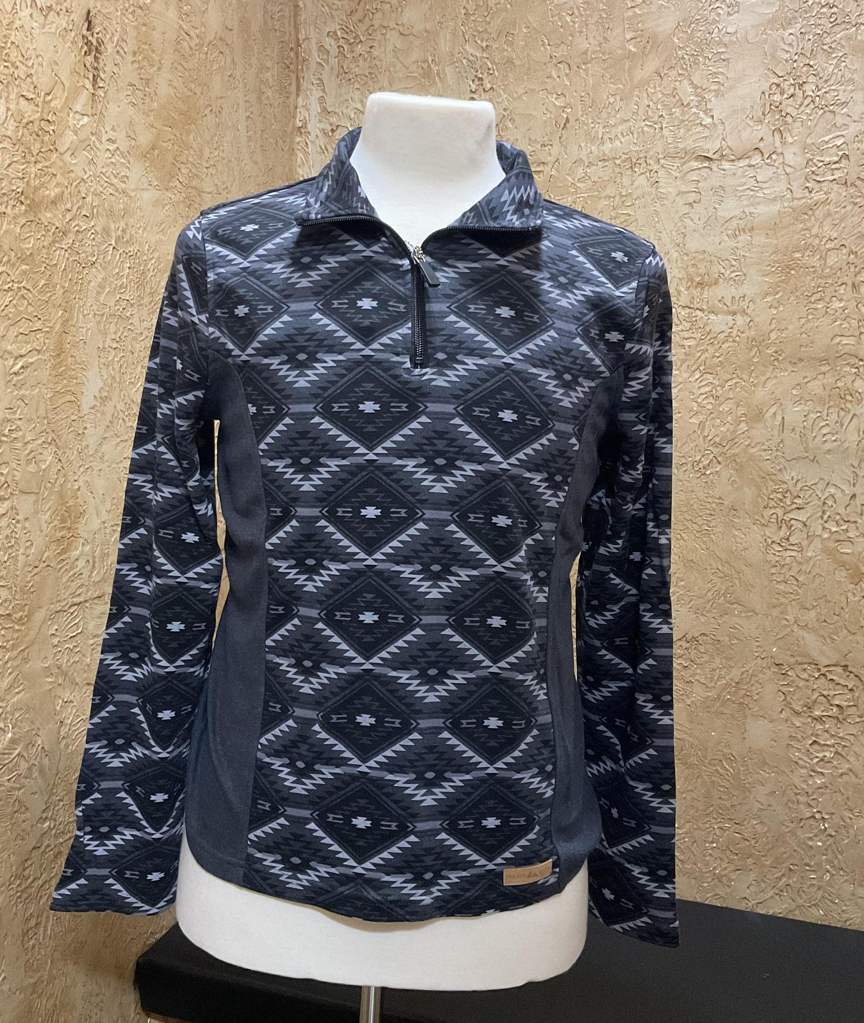 KIDS AZTEC KNIT QUARTER ZIP BLACK PANHANDLE | PRKO91RZXR