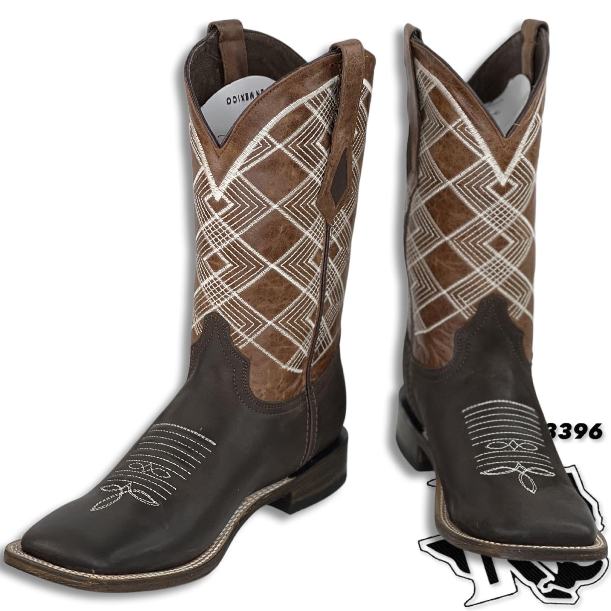 “ Clint “ | Men Western Square Toe Boots Leather Dark Brown