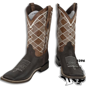 “ Clint “ | Men Western Square Toe Boots Leather Dark Brown