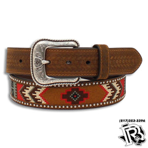 ARIAT MENS BELT | EMBROIDERED INLAY VINTAGE BROWN A1033202