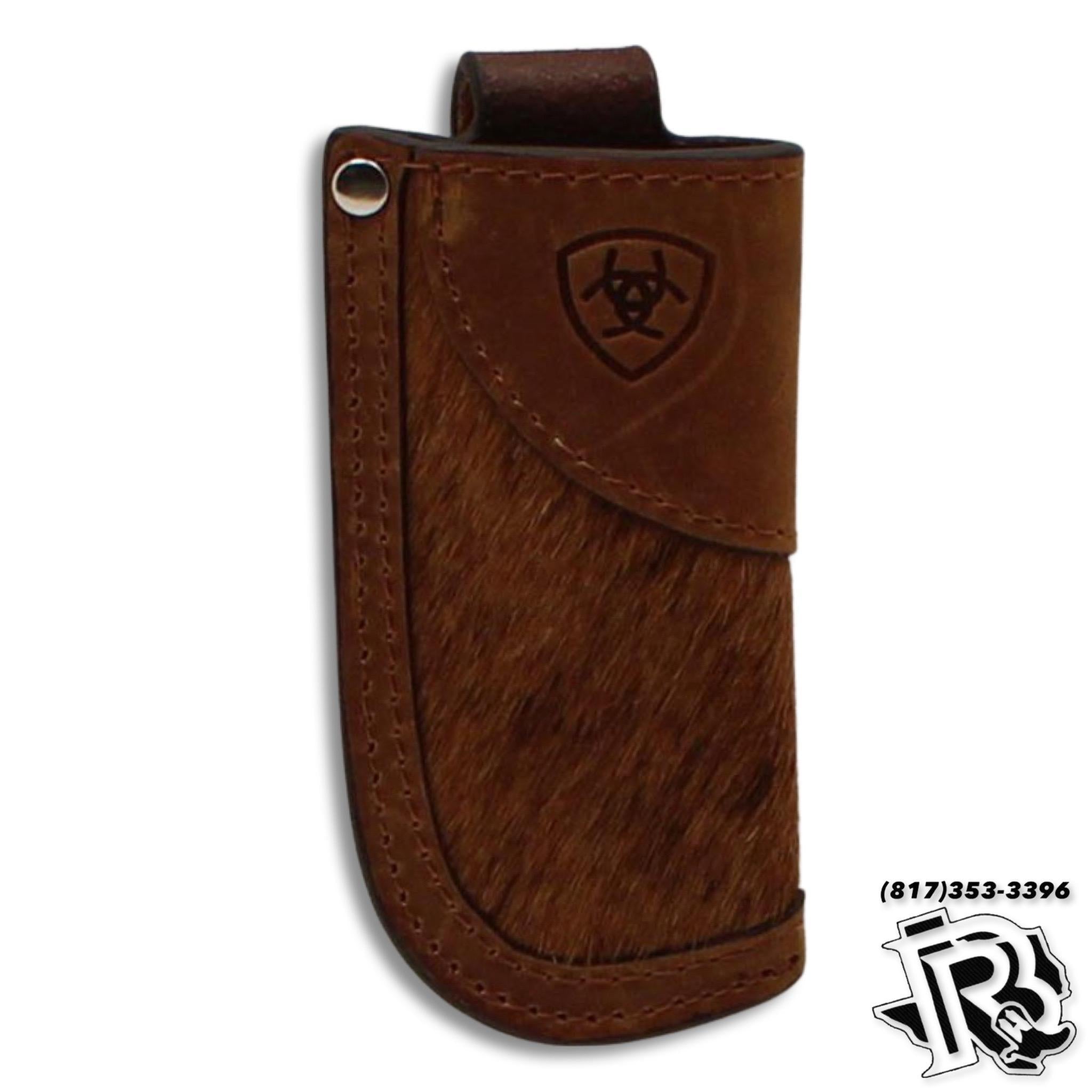 ARIAT LEATHER VERTICAL KNIFE SHEATH CALF HAIR MEDIUM BROWN A1801944