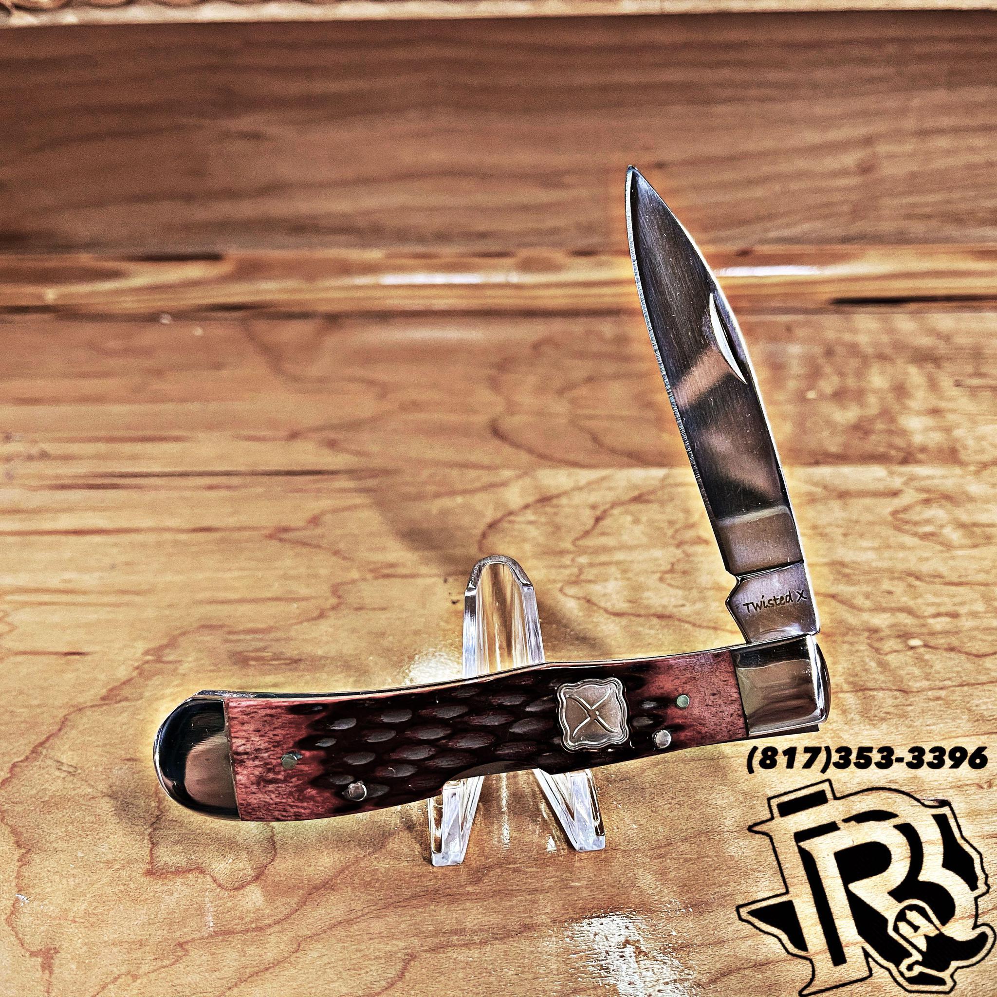 Twisted X KNIFE | 1 blade RED handle knife