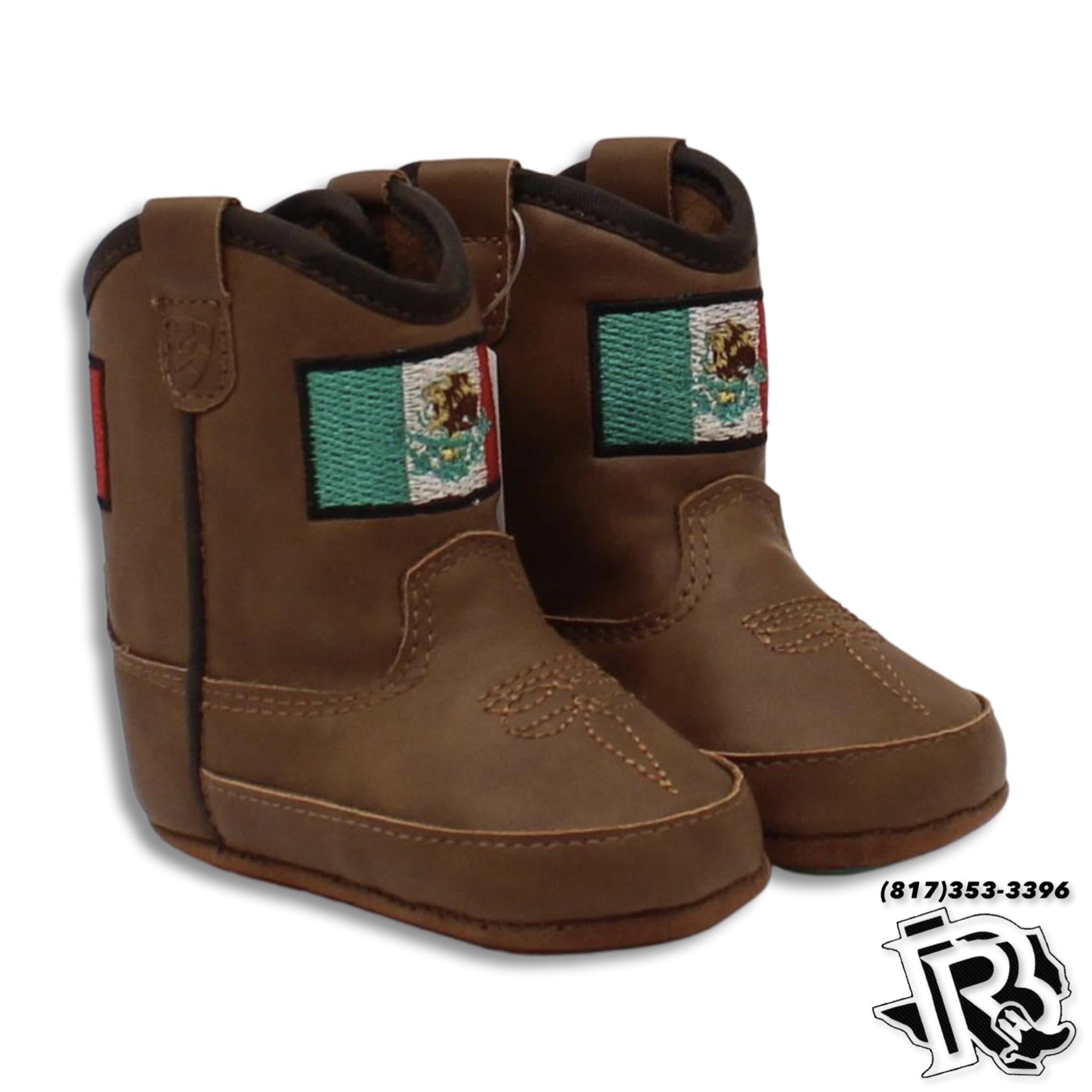 ARIAT SHELBY STYLE LIL’ STOMPERS INFANT BOOT MEXICO FLAG BROWN A442002702