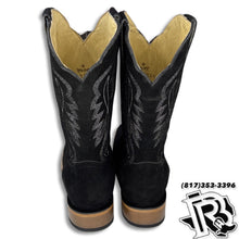 Load image into Gallery viewer, “ JACKSON “ | BLACK ROUGH OUT MEN SQUARE TOE WESTERN BOOTS MORELIA