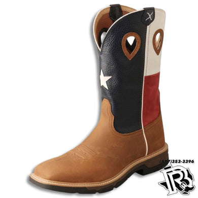 TWISTED X (SAFETY TOE) NANO TOE | TEXAS FLAG MEN WESTERN WORK BOOTS MXBN004