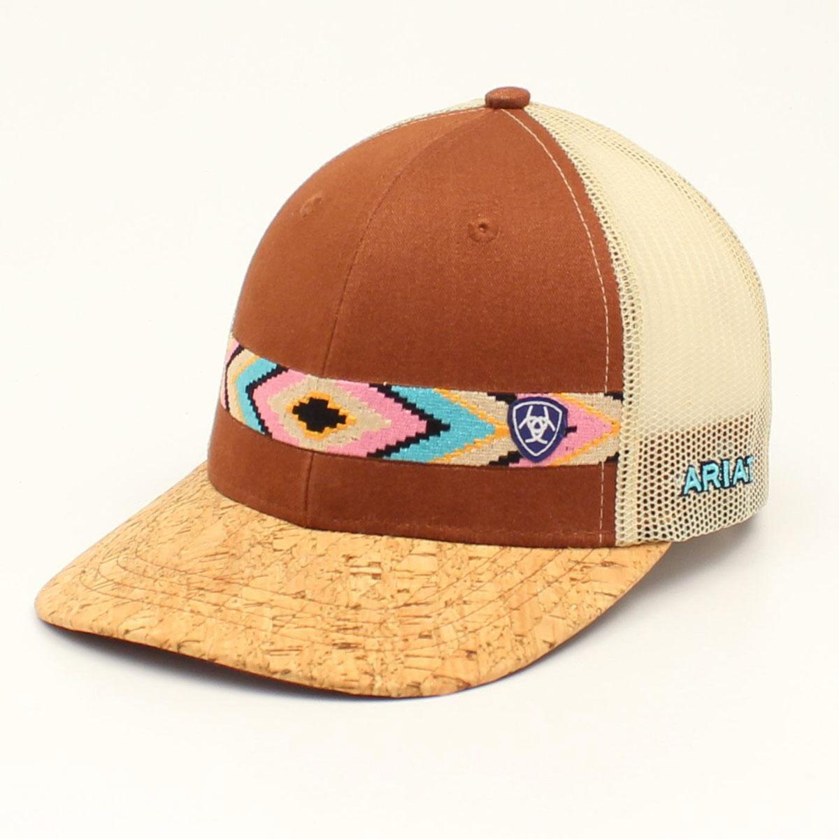 ARIAT LADIES SNAP BACK AZTEC CORK SIDE LOGO TAN (A300018008)