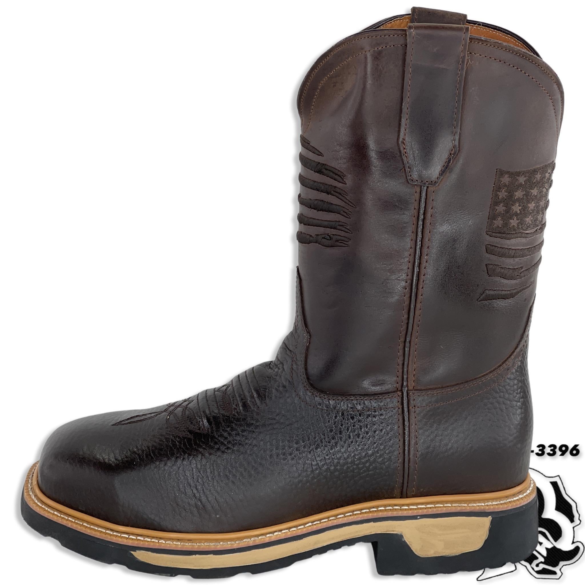 STEEL TOE | MEN SQUARE TOE WORK BOOT USA FLAG