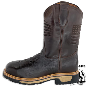 STEEL TOE | MEN SQUARE TOE WORK BOOT USA FLAG