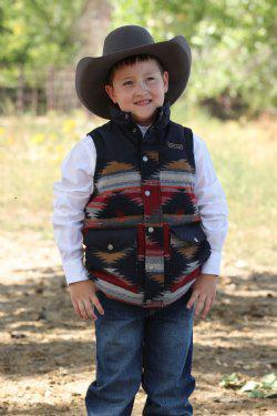 BOY'S AZTEC QUILTED VEST - BLUE CINCH | MWV5090001