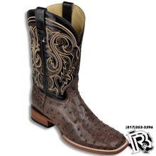 Load image into Gallery viewer, -OSTRICH TABACO ORIGNAL | MEN WESTERN SQUARE TOE BOOT ARANGO