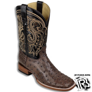 -OSTRICH TABACO ORIGNAL | MEN WESTERN SQUARE TOE BOOT ARANGO