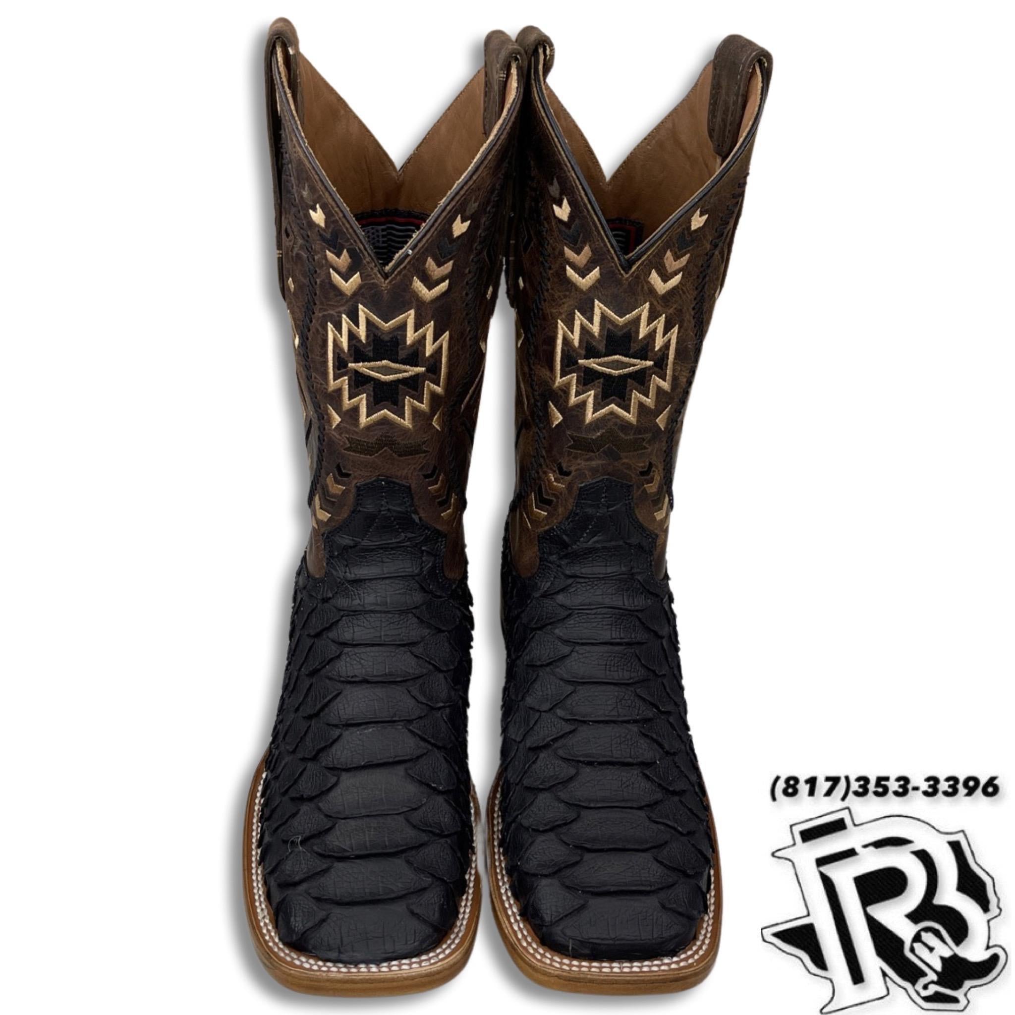 JUMBO PYTH-ON BLACK | MEN SQUARE TOE WESTERN BOOT  PR05705