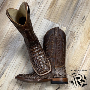 “ JOSEPH “ | MEN WESTERN SQUARE TOE BOOTS CAIMAN BELLY