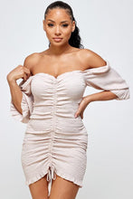 Load image into Gallery viewer, BLUSH OFF SHOULDER BODYCON DRESS