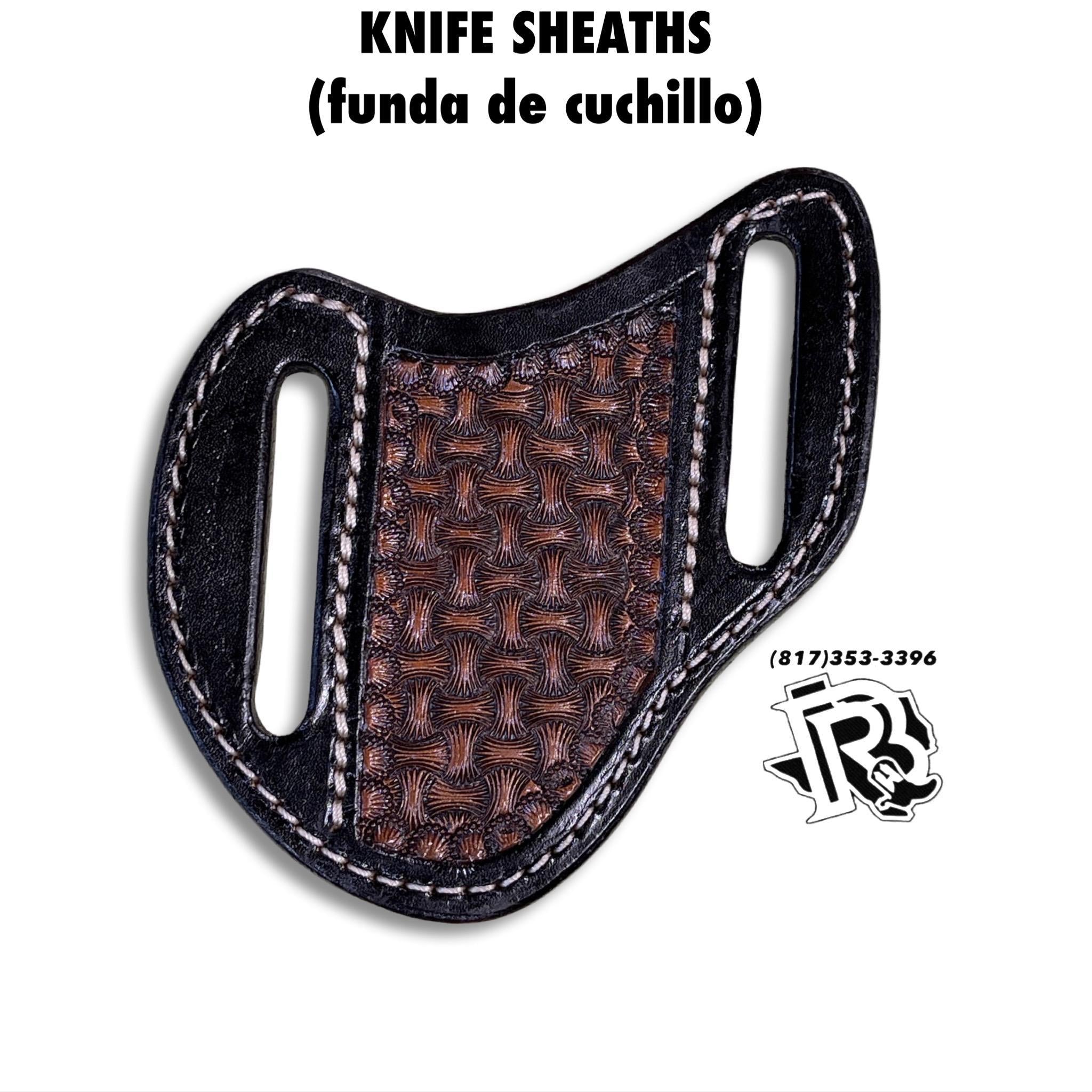 “ Jett  “ | KNIFE SHEATHS COGNAC TOOLED LEATHER