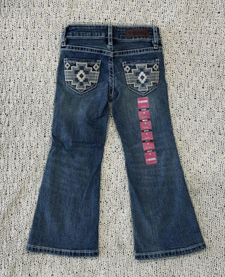 Girls Aztec emb mid rise boot cut light vintage jeans | RRGD4MR0XS