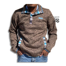 Load image into Gallery viewer, “ Russell “ | CINCH MEN&#39;S HEATHERED SOLID TRIMMED 1/4 SNAP FRONT KNIT PULLOVER BROWN  MWK1534002