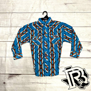 ROCK&ROLL BOYS AZTEC PRINT LONG SLEEVE SHIRT B8S6716