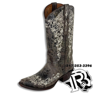 WOMEN BOOTS | EMBROIDERY WITH RINESTONE STYLE #302 old crazy choco