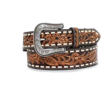 Ariat Men's Floral Embossed Buck Laced Belt - A1039902