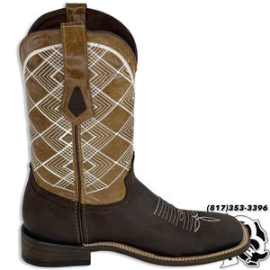 “ Clint “ | Men Western Square Toe Boots Leather Dark Brown