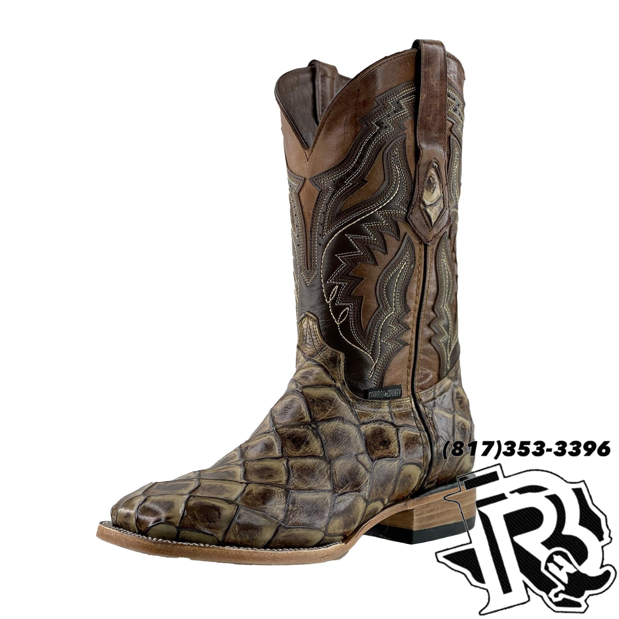 Fish skin boots square toe cheap