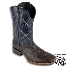 Load image into Gallery viewer, TOOLED LEATHER PRINT | BROWN MEN SQUARE TOE WESTERN COWBOY BOOTS