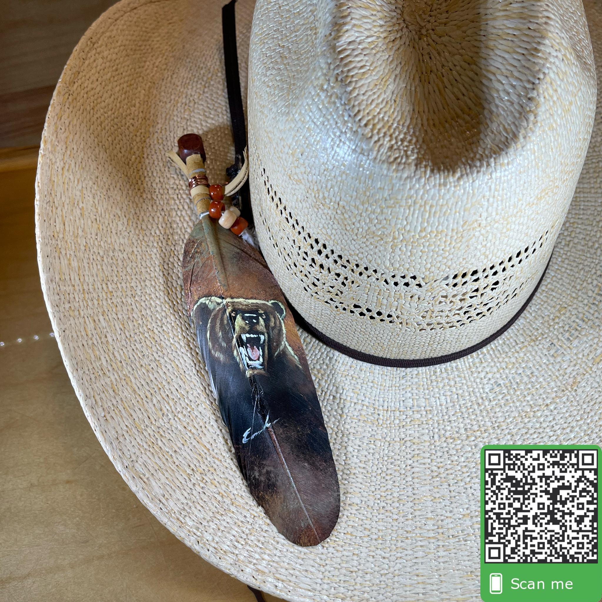 THE GRIZZLY | HANDPAINTED FEATHER
