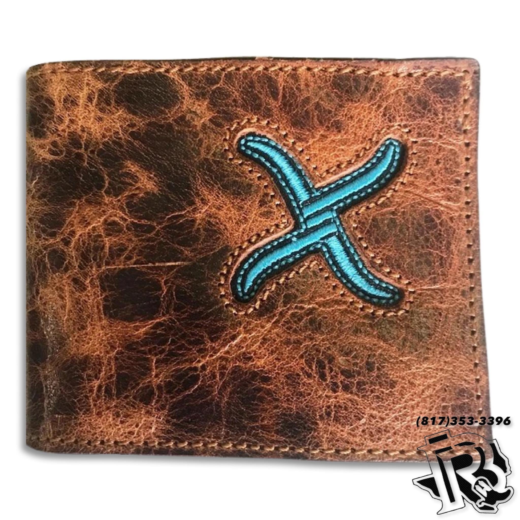 TWISTED X WALLET BIFOLD DISTRESSED TURQUOISE (XH-80B)