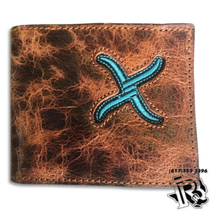 TWISTED X WALLET BIFOLD DISTRESSED TURQUOISE (XH-80B)
