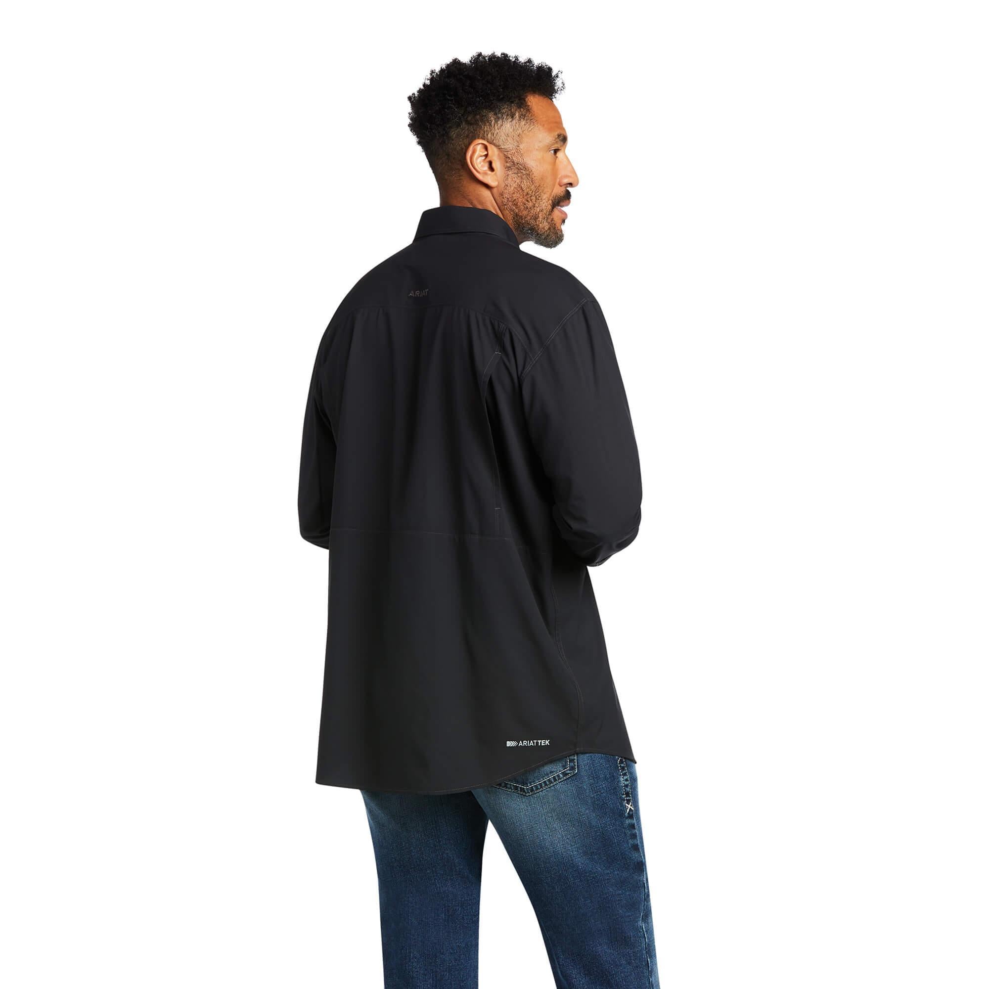 MEN'S VENTTEK OUTBOUND CLASSIC FITTED ARIAT BLACK SHIRT LONG SLEEVE    |10039581